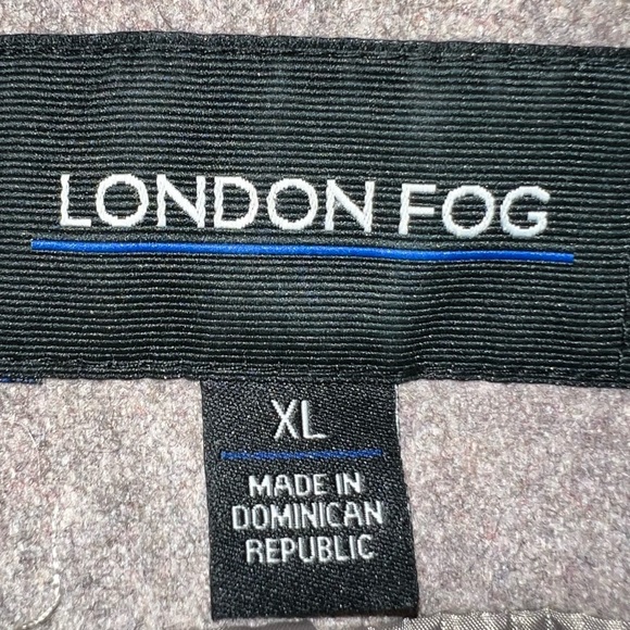 London Fog sz XL heathered tan wool blend single breasted A-line button up coat - Picture 15 of 16